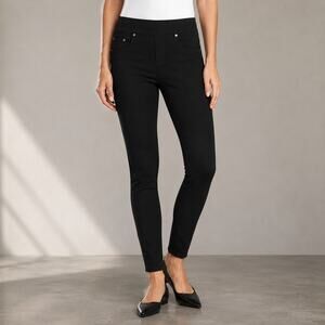 SPANX Skinny Ankle Shaping Jeans 20278R Black Pull On Medium 26 Inseam